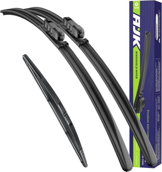 AJK Wiper Blades for Honda HR-V 2023 2024 2025, 3 Piece All Weather OEM Quality Automotive Replacement Windshield Wiper Blades for My Car