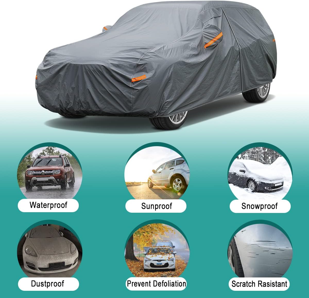 Premium Car Cover Custom Fit Honda Odyssey (1999-2025), 16 Layers Heavy Duty Car Cover Waterproof All Weather with Zipper Door for Sun Rain Snow Dust Uv Protection