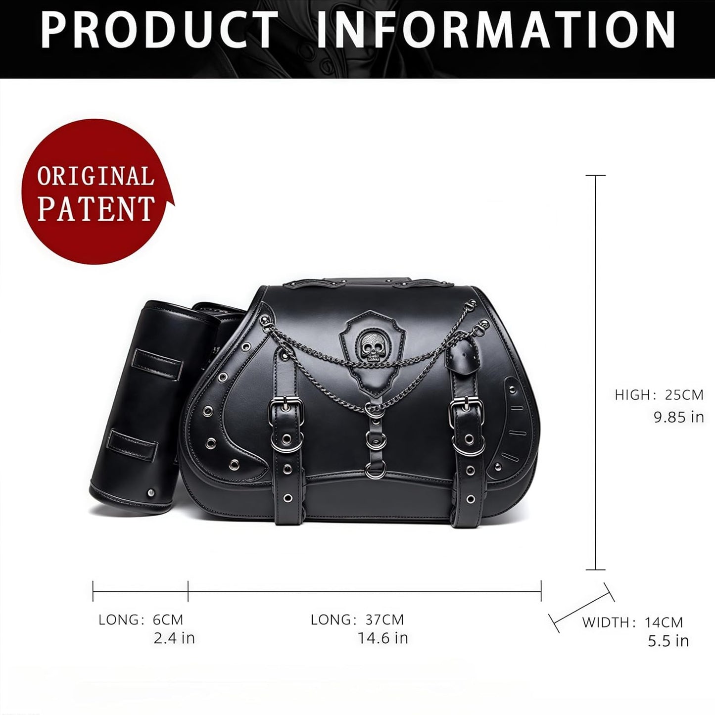 Motorcycle Saddlebags, 30L Leather Waterproof Side Saddle Bags with Cup Holder, Universal Powersports Saddlebags for Harley Davidson Sportster Dyna Softail Honda Shadow Rebel Yamaha Kawasaki Vulcan