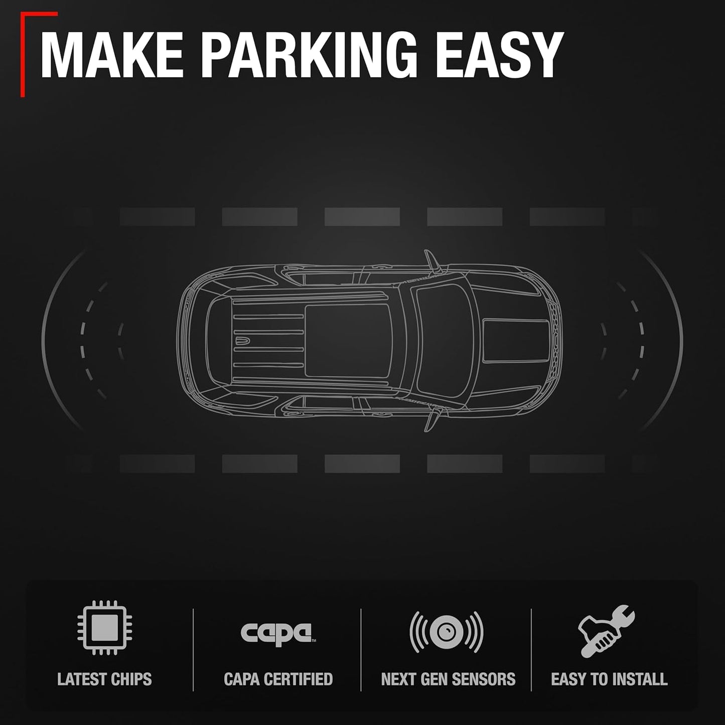 T1A Car Parking Sensors - Compatible with 2018-2019 Ford Edge, 19-21 Ford Explorer; 20-21 Lincoln Nautilus - Front/Rear Backup Reverse Parking Assist Kit - OEM HU5Z15K859AAT