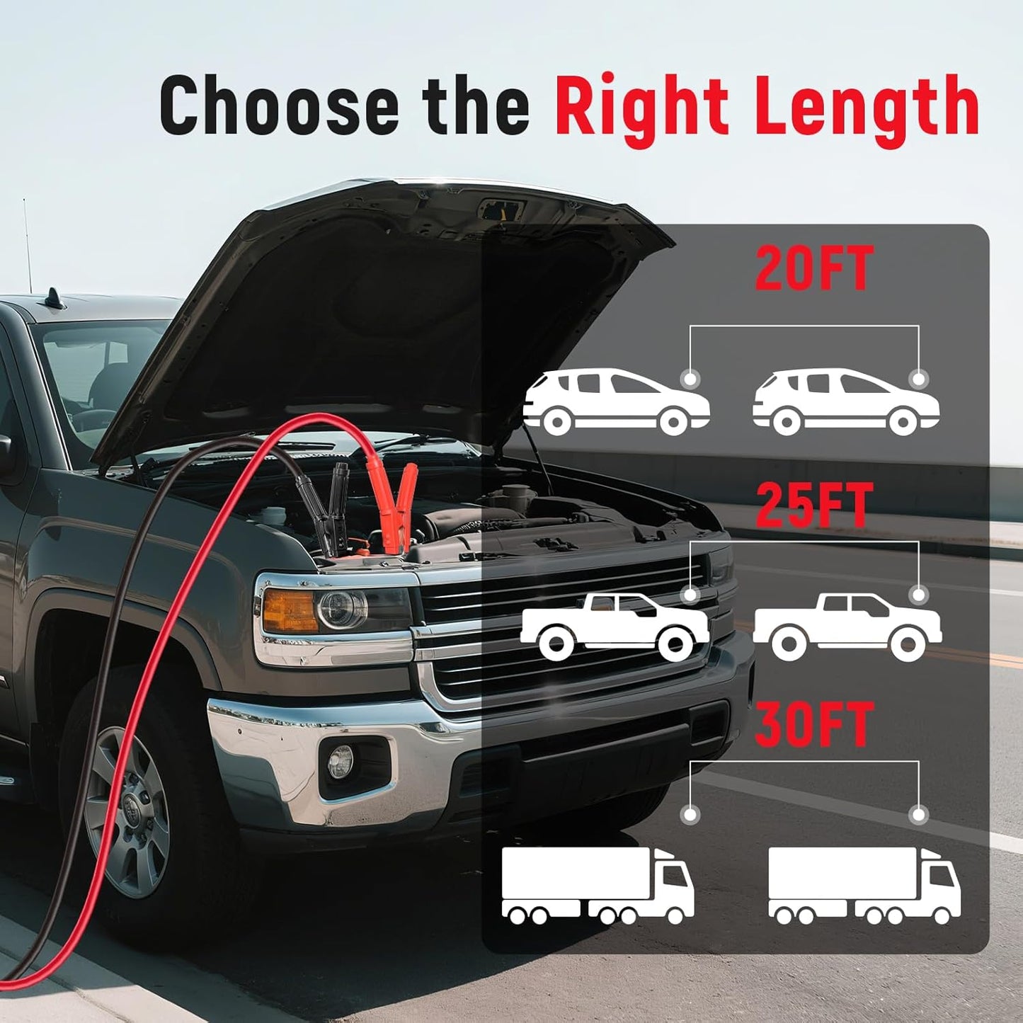 TOPDC 30FT Heavy Duty 0 Gauge Jumper Cables with Quick Connect Plug,1500Amp Booster Cables for Car, Truck, SUV & Vehicles Includes Carry Case, Gloves, Brushes (30 Feet)