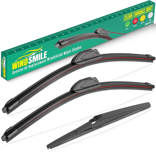 21" 18" 11" Windshield Wiper Blades Replacement for Pontiac Vibe 2003 2004 2005 2006 2007 2008 Premium All Weather Front Rear Wipers Set - OEM Quality (Pack of 3)