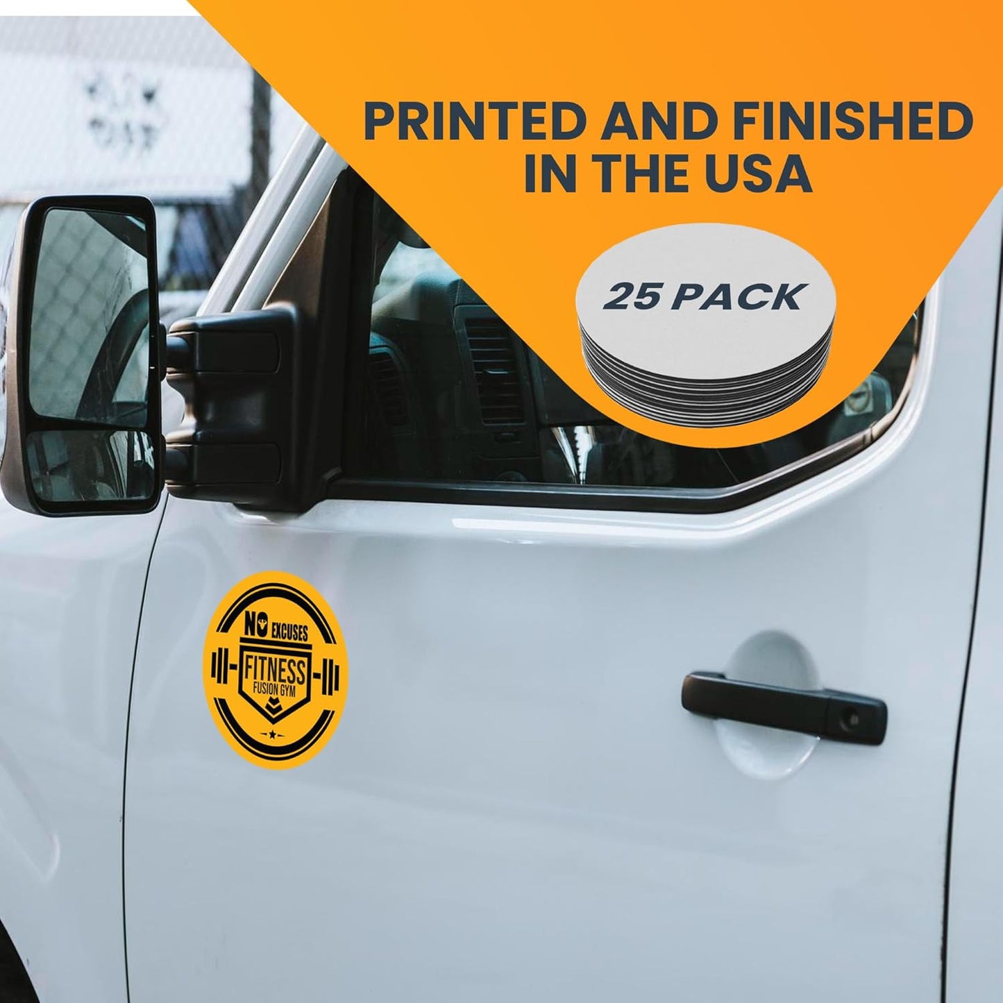 Magnet Me Up Customizable 30 Mil Round Magnet- 6”, 50 PK Weatherproof Car Magnet for Businesses, Sports Teams, Fundraiser, Personal Expression- Custom Text & Logo- Strong Magnetic Vinyl for Vehicles