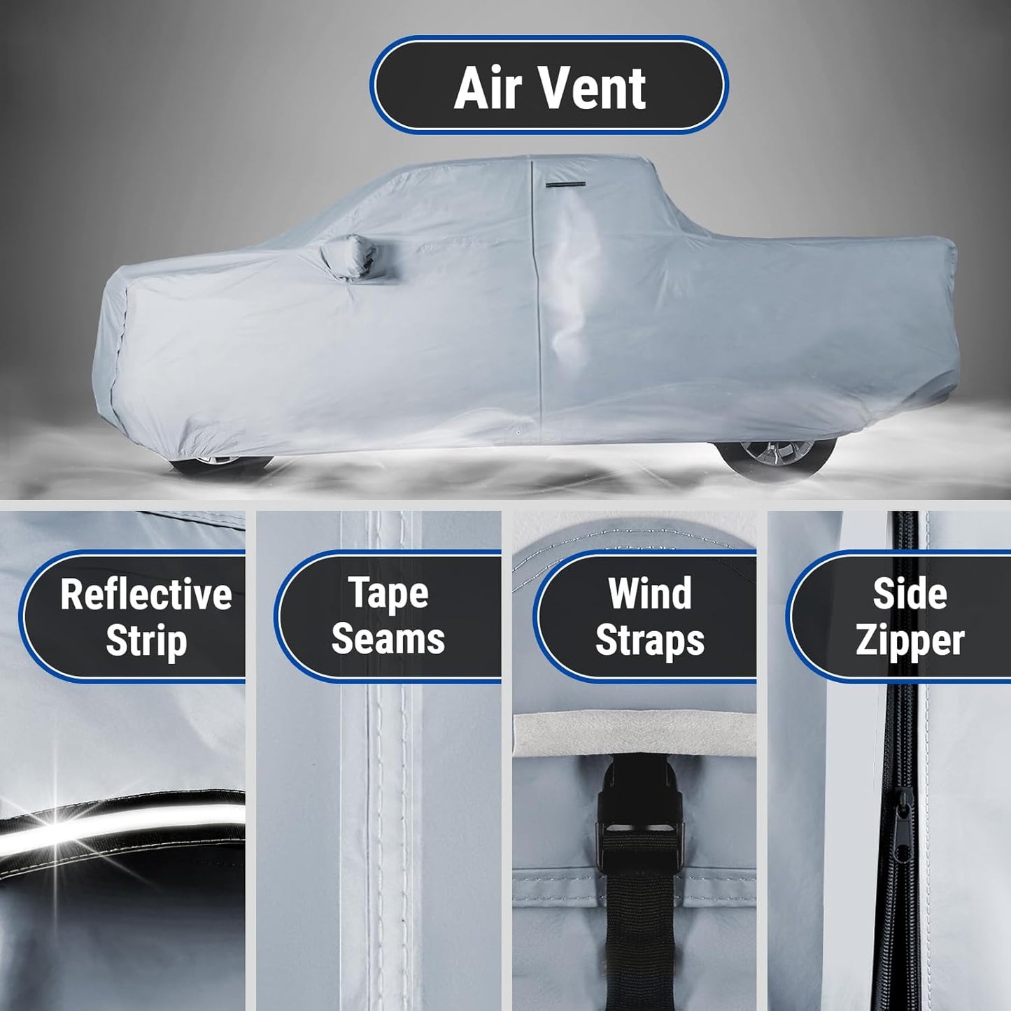 iCarCover Fits 2000-2024 Frontier Crew Cab, 6.1 ft Regular Bed Nissan Truck Cover Automobiles Form-Fit Padded Full Exterior Waterproof Automobiles Protection Covers