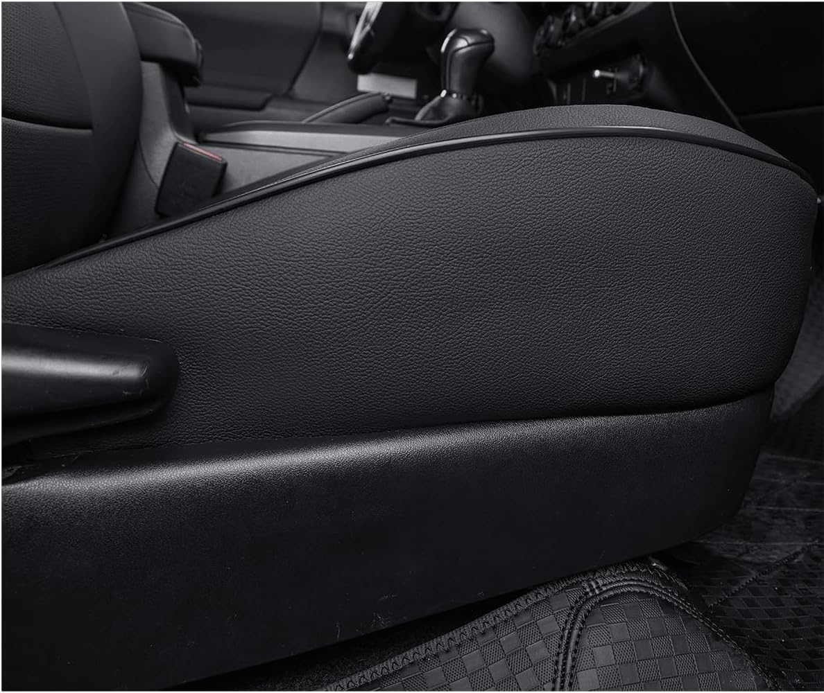 EKR Custom Fit Tacoma Car Seat Covers for Select Toyota Tacoma 2016 2017 2018 2019 2020 2021 2022 2023 Access Cab -Full Set,Leather(Black)