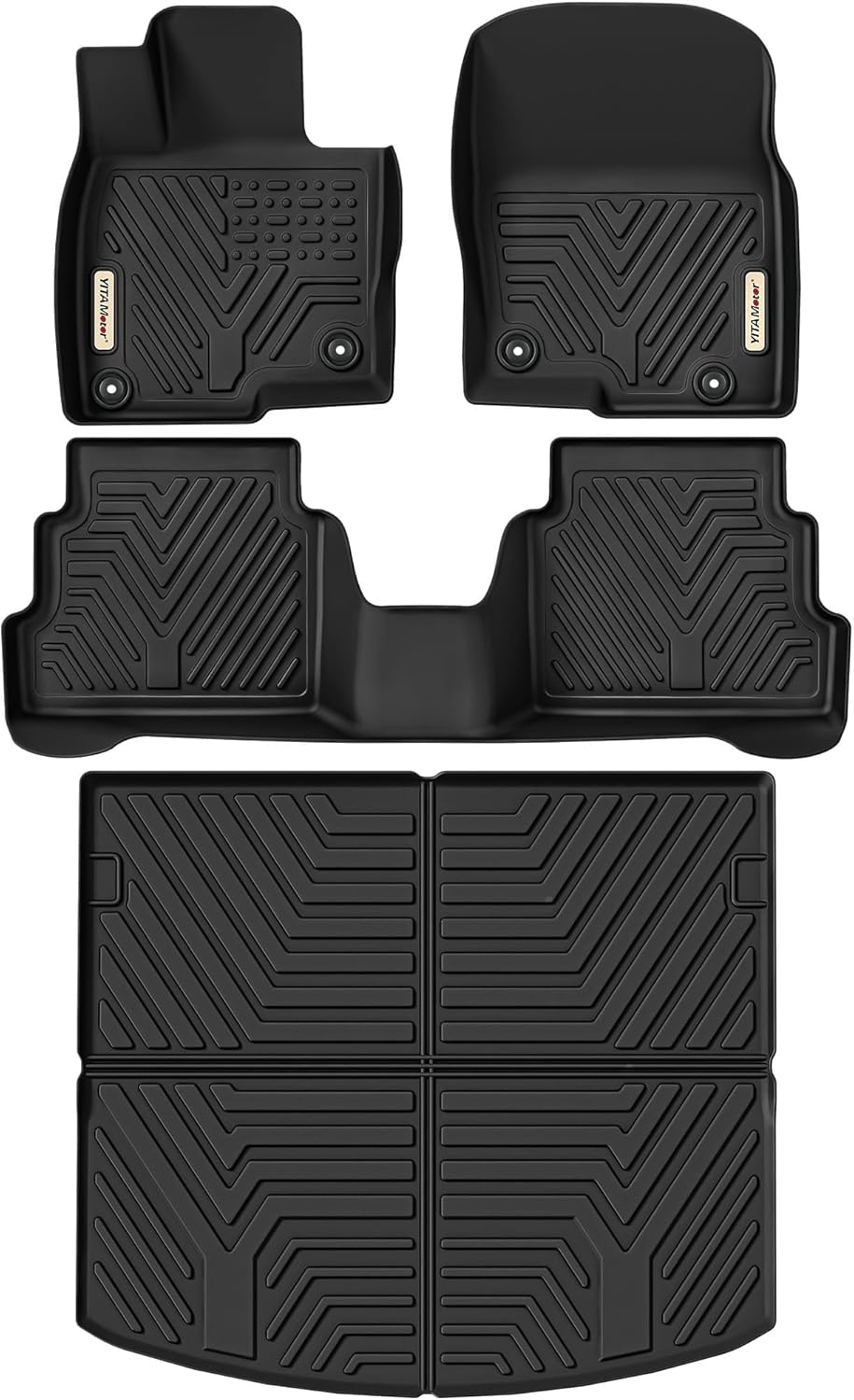 YITAMOTOR Floor Mats Compatible with Mazda CX-5 2022-2025 CX5 Includes 2 Rows and Cargo Liner Set, TPE All-Weather Floor Mat Set Liners, Black