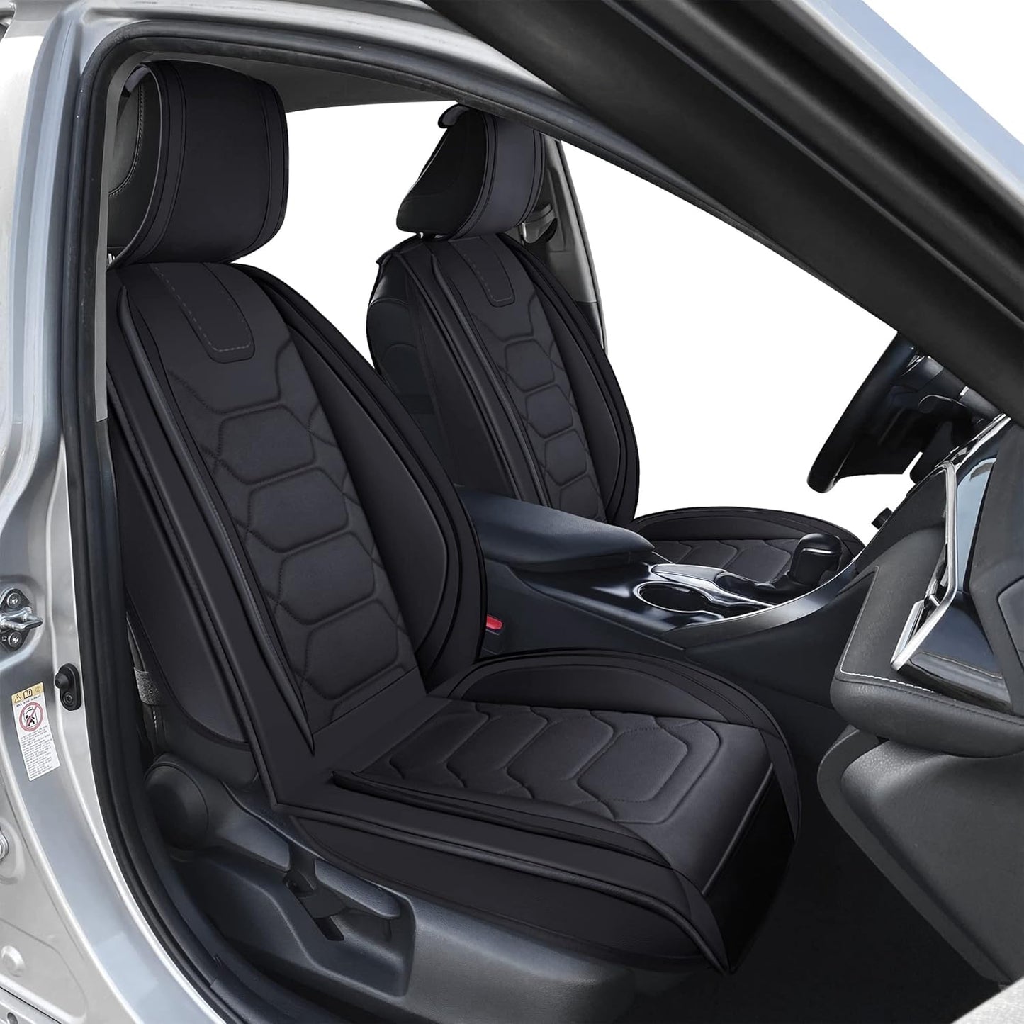 OASIS AUTO Custom Fit Seat Covers for 2012-2025 Toyota Camry, Waterproof Faux Leather Seat Protector Cushion Camry Car Accessories (Full Set, Black)