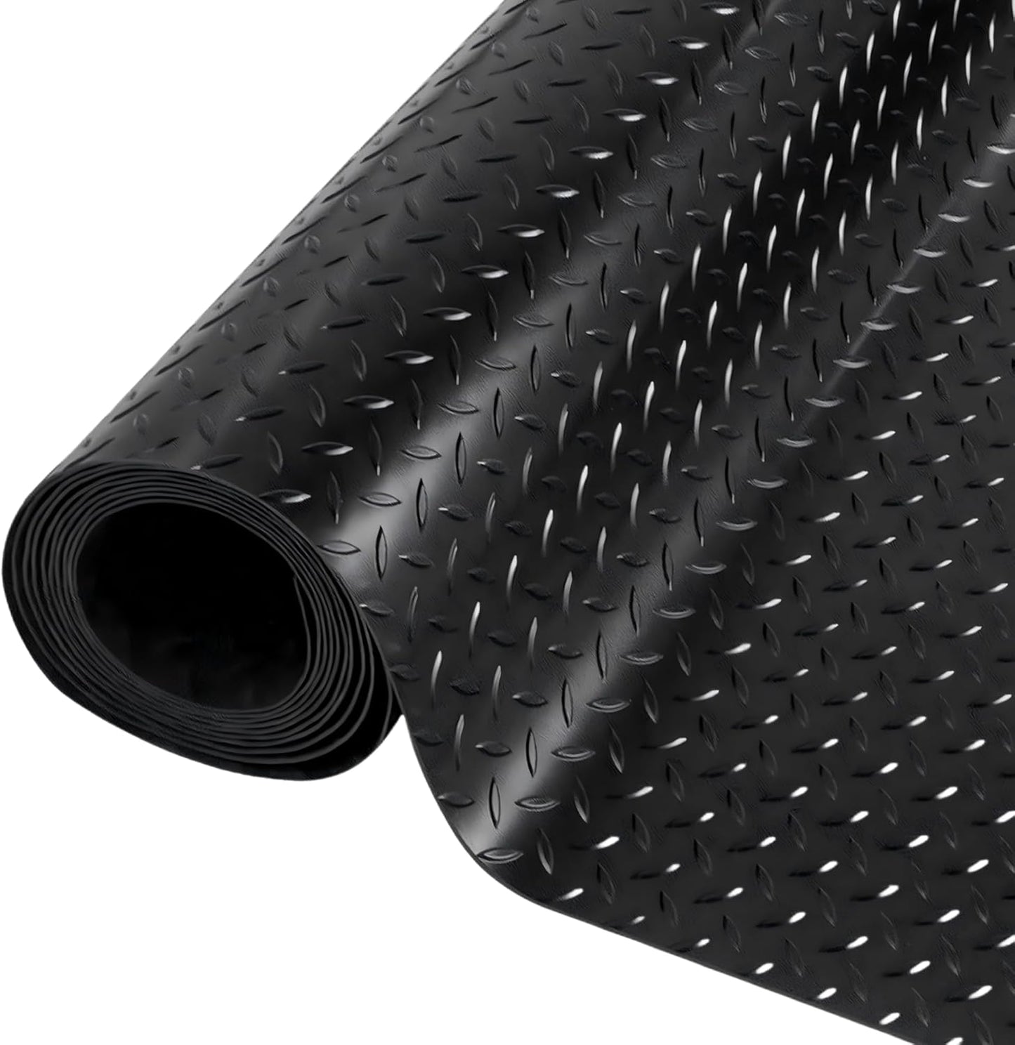 Nisorpa 16'5'' x 3'4'' Diamond Plate Flooring Roll, Rubber Garage Floor Mat, Non-Slip Floor Protector Rolls for Garage Under Car Warehouse Industry