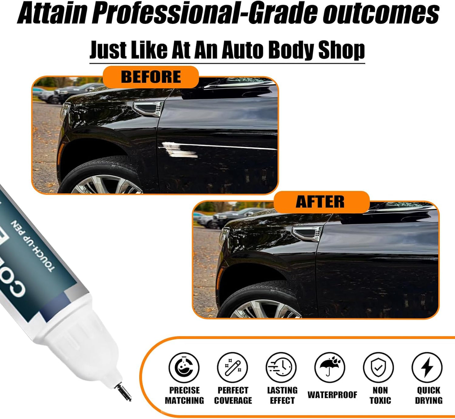 Onyx Black/Void Black(GBA/WA8555) Touch Up Paint for GMC, Car Paint Pen Scratch Repair Two-In-One Touch Up Paint, Premium Car Scratch Remover for Deep Scratches
