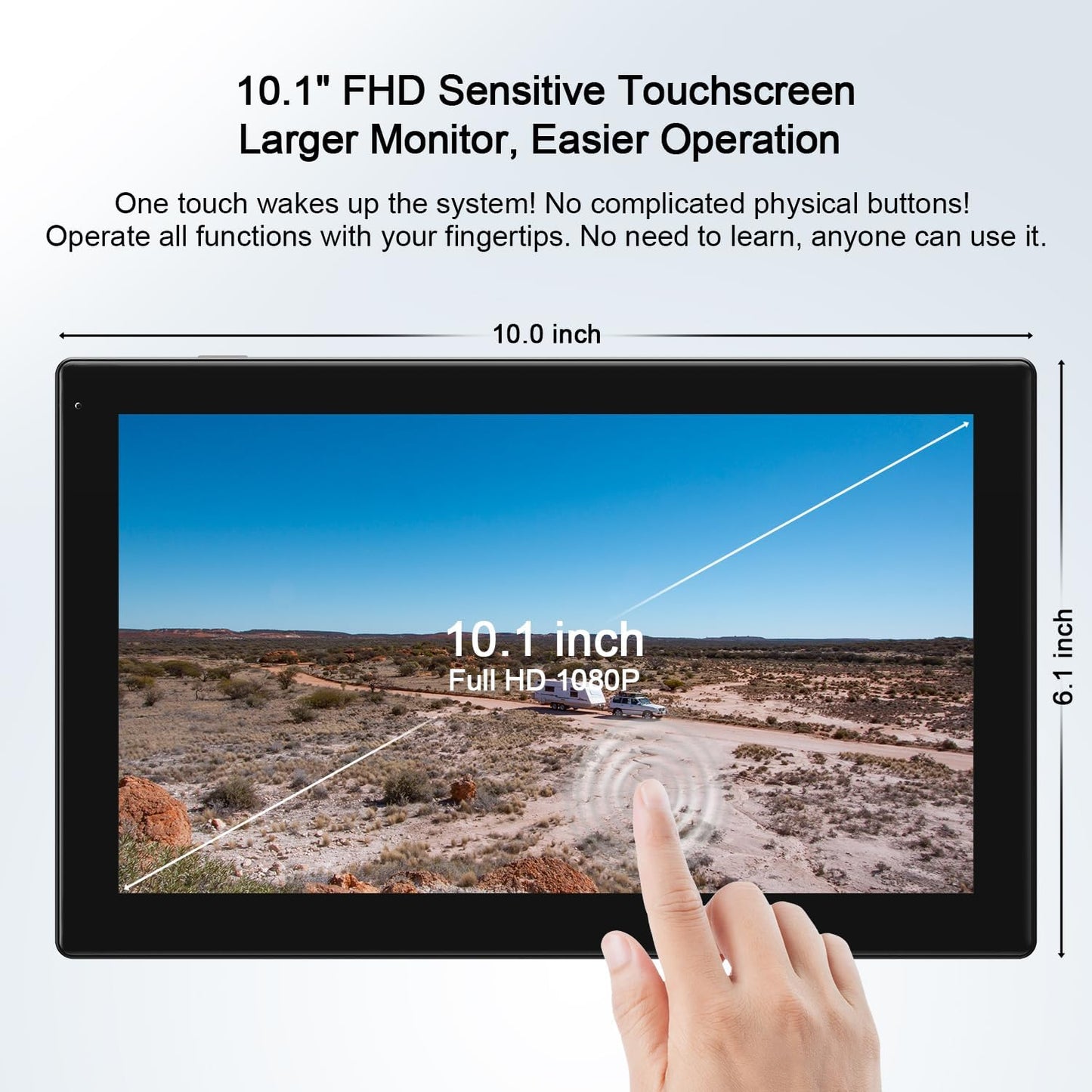 Fookoo 2 Magnetic Solar Wireless Backup Camera 10.1" IPS Touchscreen Monitor 1 Min DIY Install Portable Scratch-Proof No Drilling HD 1080P DVR Rechargeable Night Vision for RV Truck Camper - DCM102