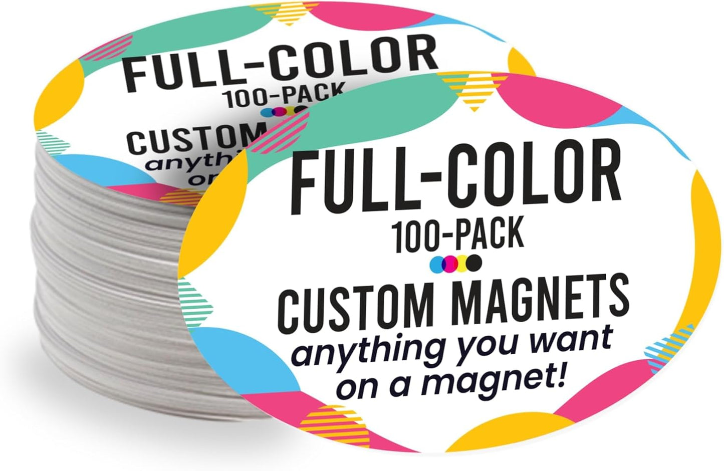 Magnet Me Up Customizable 4x6 Inch Oval Magnet Pack, 100 Piece, Custom Magnet for Businesses, Personal Use, Choose Your Text, Upload Image, Magnetic Vinyl for Any Magnetic Surface, Crafted in USA