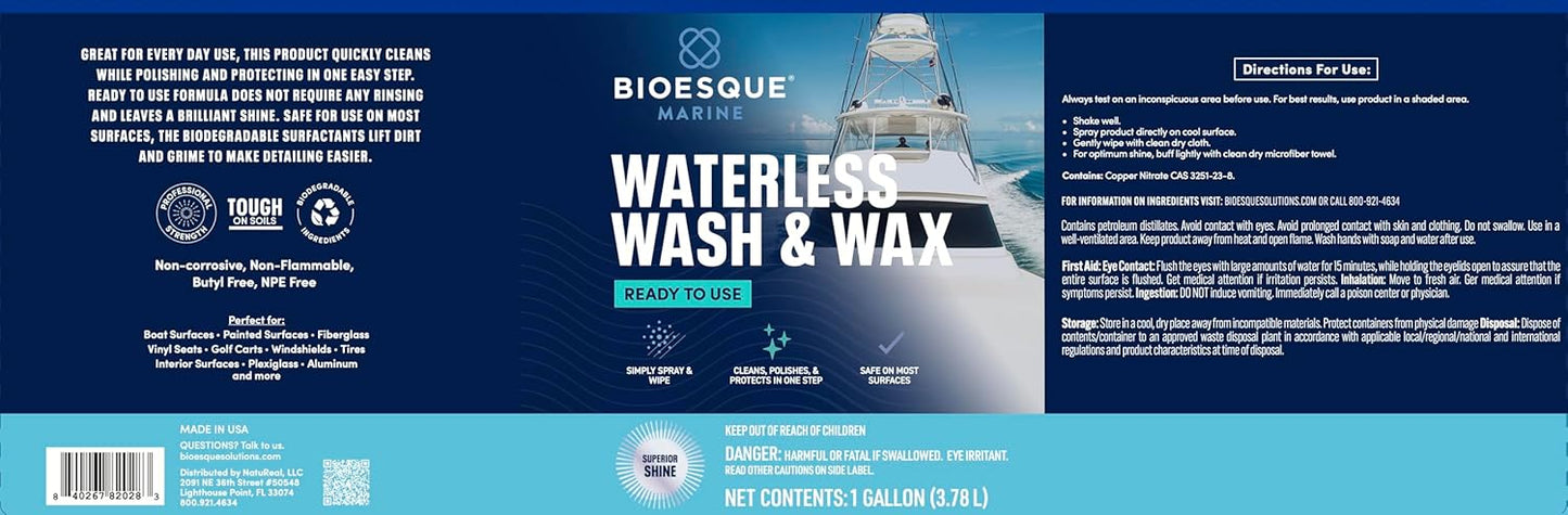 Bioesque Marine Waterless Wash & Wax, 1 Gallon (Pack of 1)
