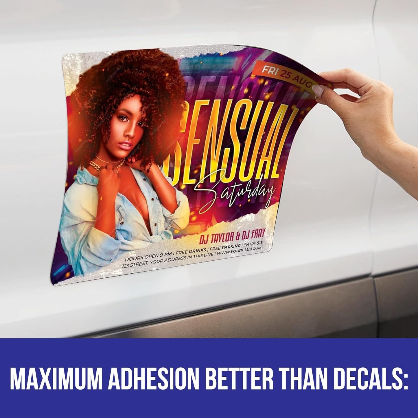 2pc 9x12 Custom Full Color Magnetic Car Signs, Ready in One Day for Business Advertising and Vehicle Promotion, Logo for Your Car Van Truck