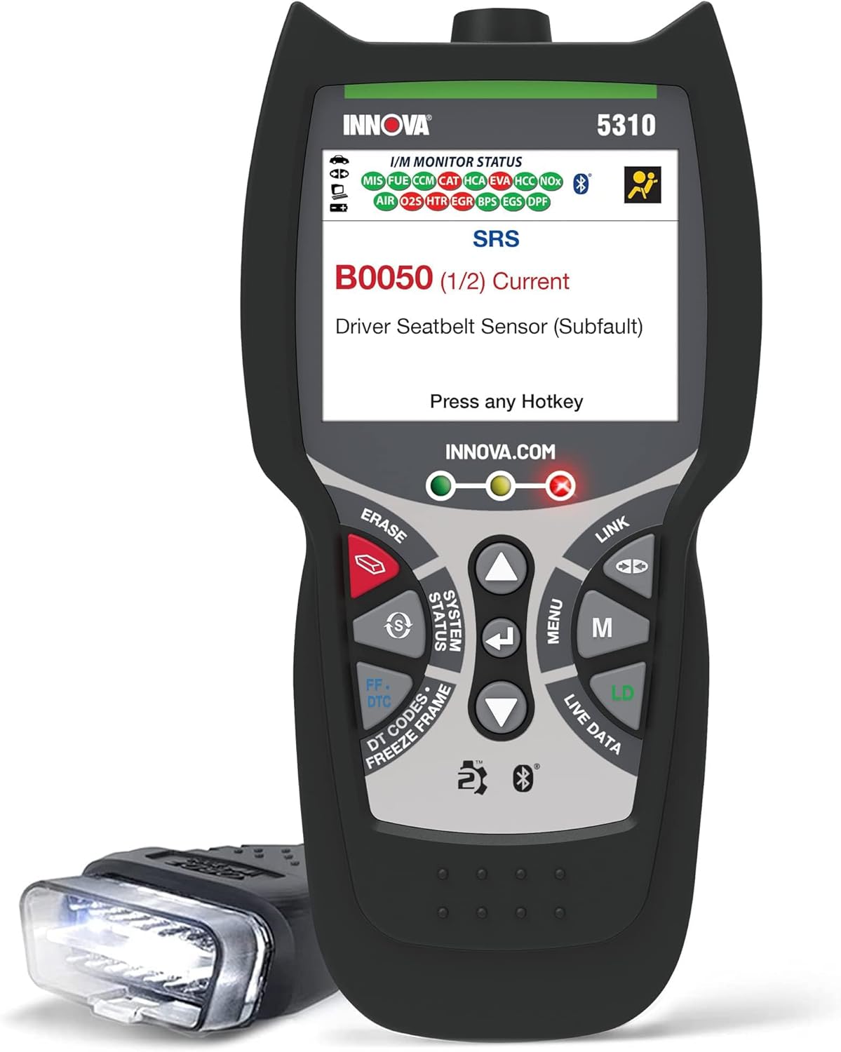 Innova 5310 OBD2 Scanner for ABS & Airbag (SRS) with Battery/Alt Test, Oil Light Reset, Live Data for 1996-2023 Vehicles, Accurate, Reliable, Easy to Use, iPhone & Android App Included