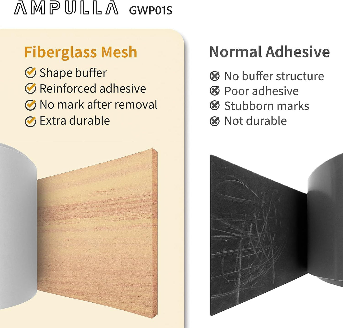 GWP01 Wood Grain Garage Wall Protector Car Door Protectors, Garage Accessories, Parking Stopper for Garage, Tool-Free, Designed in Germany (4.5mm Wood Grain)