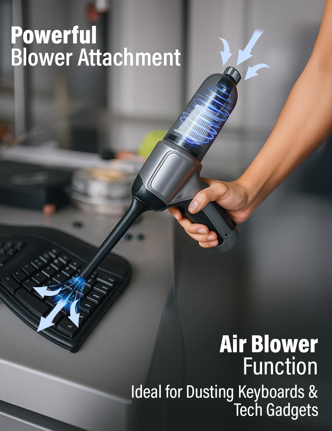 EcoNour Cordless Handheld Car Vacuum Cleaner | 120W Power, Dual Battery & 12000Pa High Power Mini Vacuum for Car Detailing | Rechargeable Dust Buster, Portable Handheld Vacuum for Home & Pet Hair