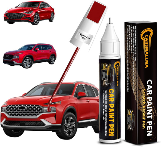Y2E Calypso Red Car Touch Up Paint for Hyundai, Color Accurate Car Paint Scratch Repair Pen Kit Quick & Easy Fix Vehicle Chips and Automotive Nicks Scuff