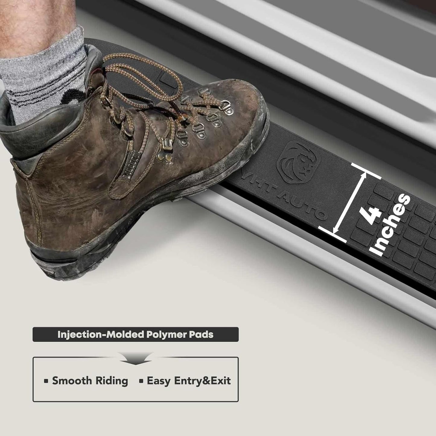 YHTAUTO 4 Inch Running Boards Side Steps Fit Chevy Silverado/GMC Sierra 2007-2018 1500 & 2007-2019 2500 HD 2007-2018 3500 HD, 2019 Silverado/Sierra 1500 Limited Extended/Double Cab Exclude C/K Classic