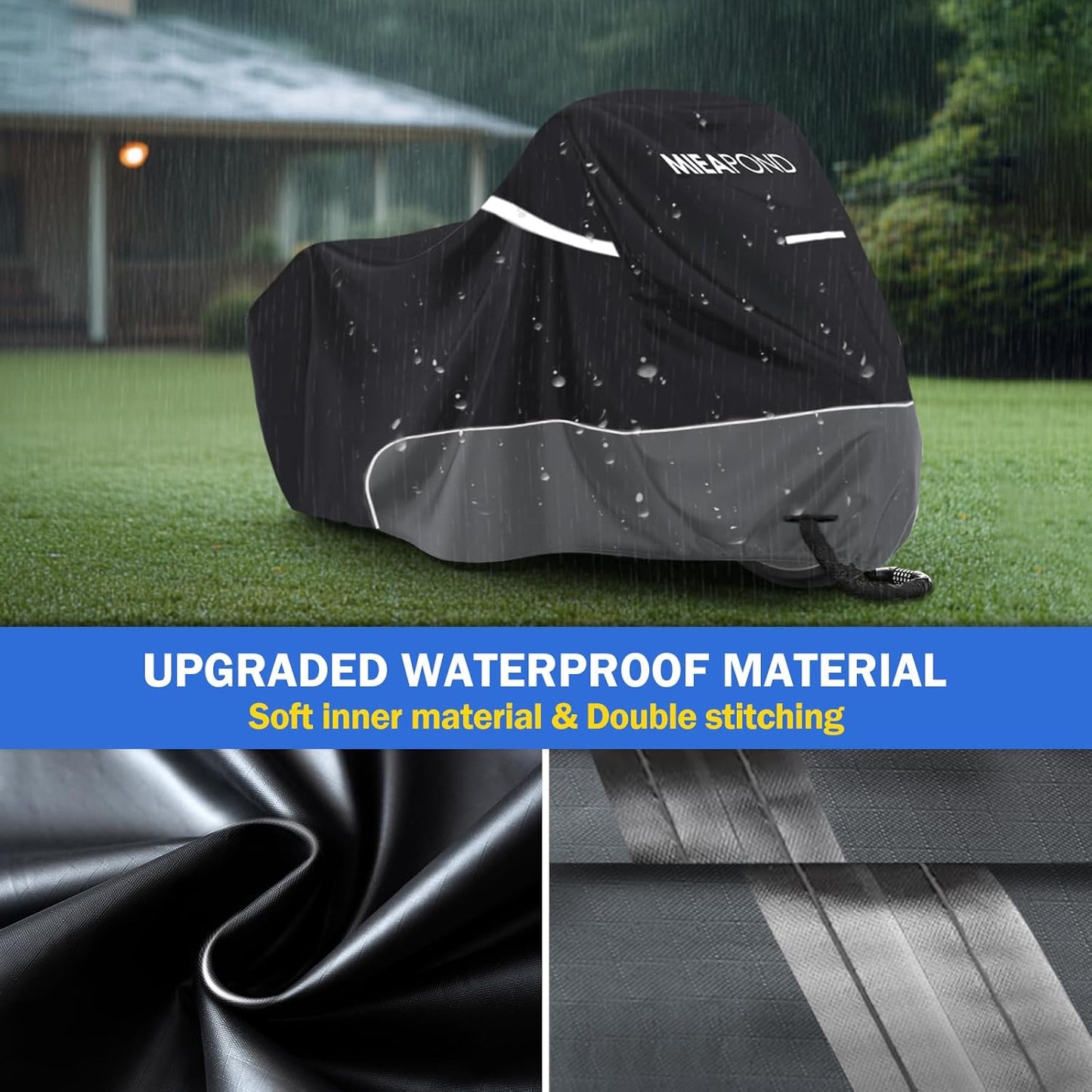 Motorcycle Cover for Sport Model Harley Davidson Sportster S, Sporster 883, Nightster Special, SuperLow, SuperLow 1200T, 1200 Custom, and Most Motorcycles - Waterproof Motorcycle Cover Outdoor Storage