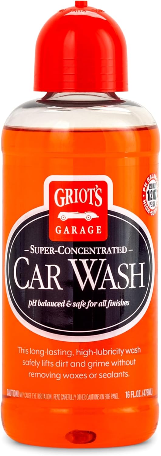 Griot's Garage Super-Concentrated Car Wash for Vehicle Washing and Cleaning, Foaming Liquid Soap, Won't Strip Waxes, Sealants or Ceramic Coatings, pH Balanced, 11102, 16oz