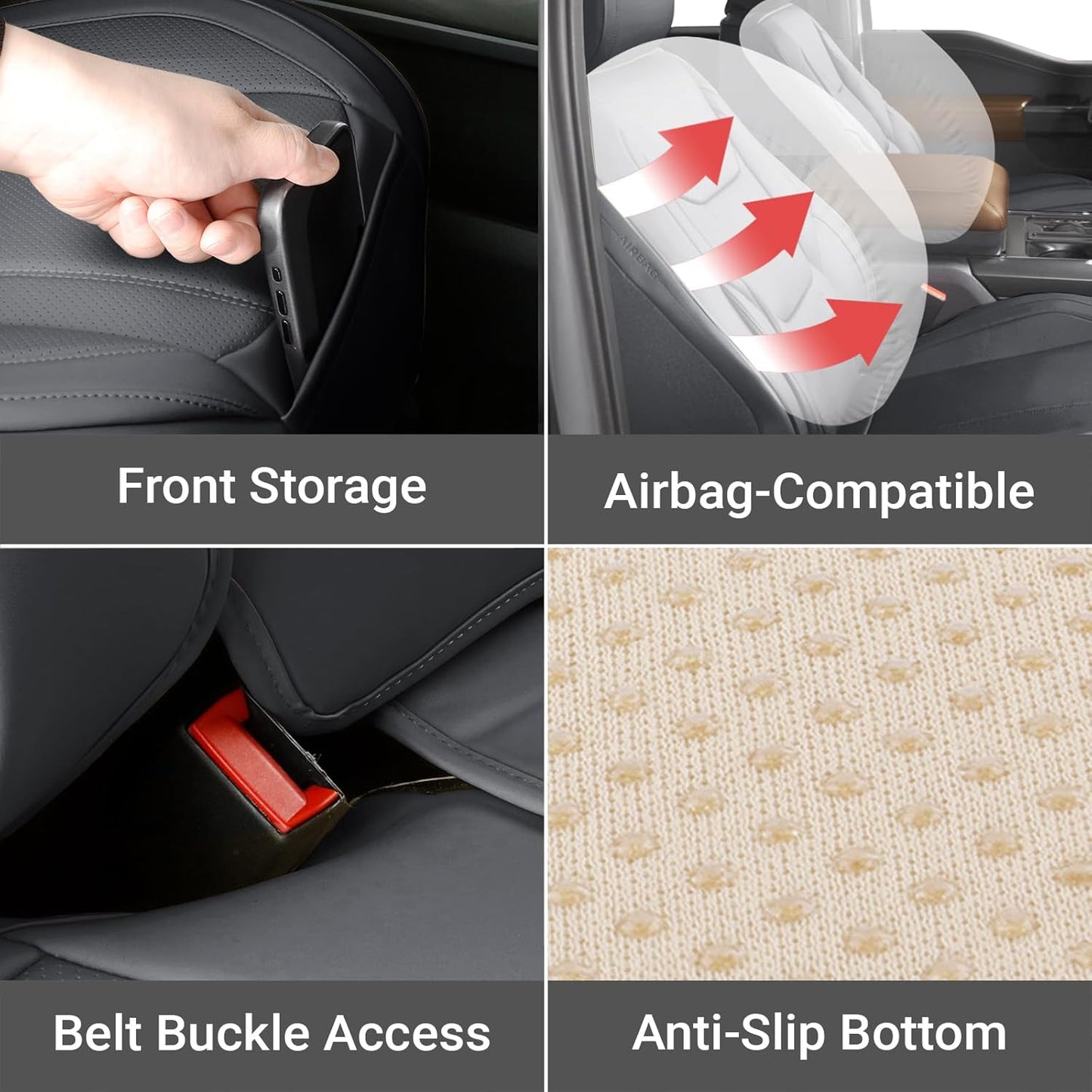 Coverland Custom Car Seat Covers Compatible with 2000-2006 Tundra Access Cab, Double Cab - Premium Leather Non-Slip Waterproof Custom Interior Protector Full Set-Dark Gray [See Size Chart-Size X145]