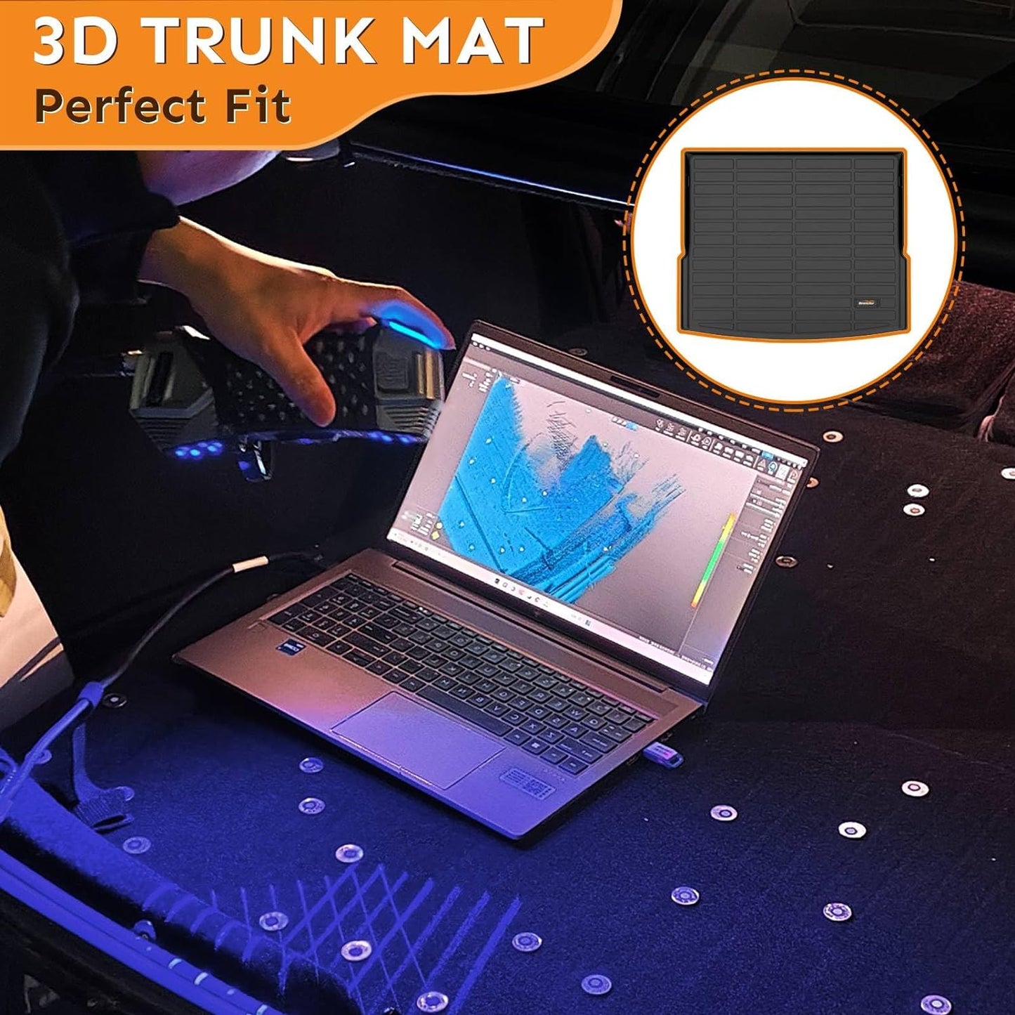 Binmotor-Floor Mats & Cargo Liner for Nissan Sentra 2020-2025, S丨SV丨SR，All Weather Car Floor Mat for Nisan Sentra Car Accessories TPE Rubber Liners Cargo Trunk Mat