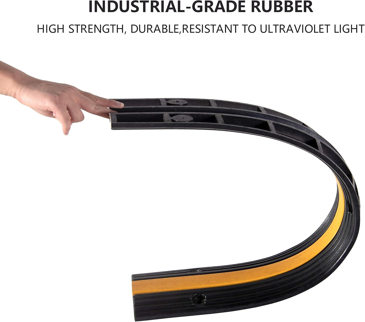 5 Pack Rubber Cable Ramp Hose Cable Protector Ramp 1 Channel 11000Lbs Load Capacity Traffic Speed Bump Wires Power Lines Extension Cord Cover for Indoor Outdoor