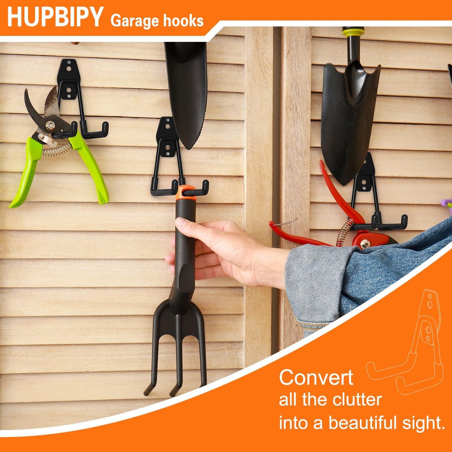 Heavy Duty Garage Hooks 12 Pack, 2.8 inch Small U Shaped Hanger, Wall Mounted Storage System, Power and Garden Tool Organizer, for Hanging Ladders, Hose, Bulk Items and More