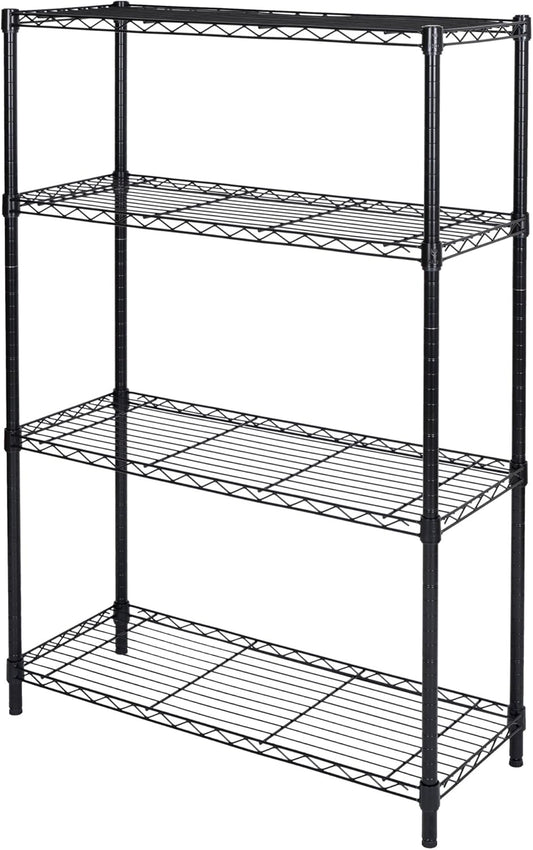 Homeiju 4 Tier Shelving Unit,Heavy-Duty Height Adjustable Storage Rack 1300 LBS Capacity with Adjustable Feet ,Metal Storage Shelves Wire Shelf for Kitchen Garage Laundry ,13.77"D x 35.43"W x 54.33"H