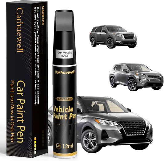 Gun Metallic(KAD) Touch Up Paint Compatible with Nissan, Exact Match Car Paint Pen Automotive Scratch Repair Remover Kit Quick & Easy Solution for Vehile Chips and Nicks