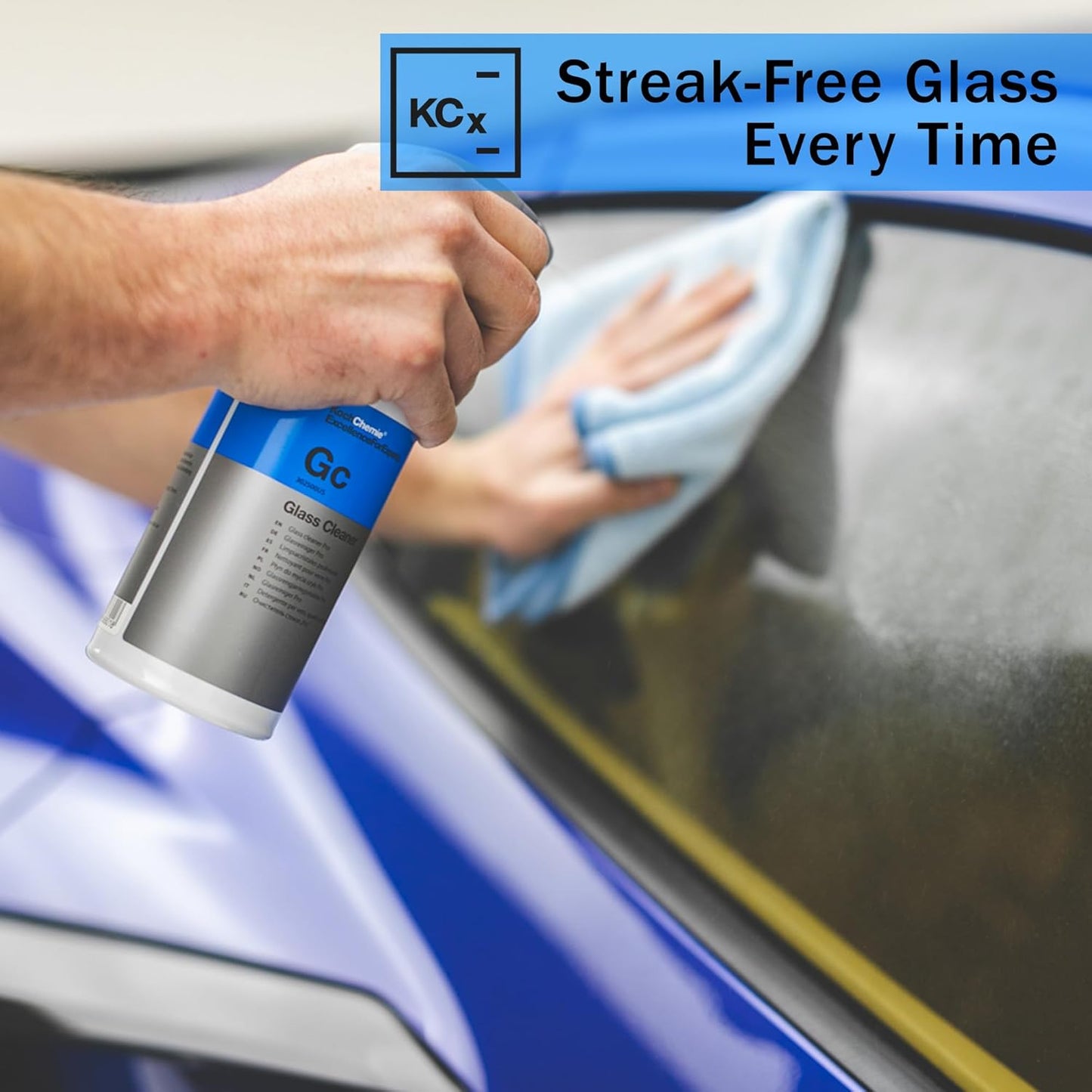 KOCHCHEMIE Glass Cleaner - Effortlessly Removes Stubborn Dirt, Oil, Grease, Insects, and Residues; Ready-To-Use Streak-Free Formula; Gloss and Smoothness Additive; Fresh Fragrance (500 milliliters)