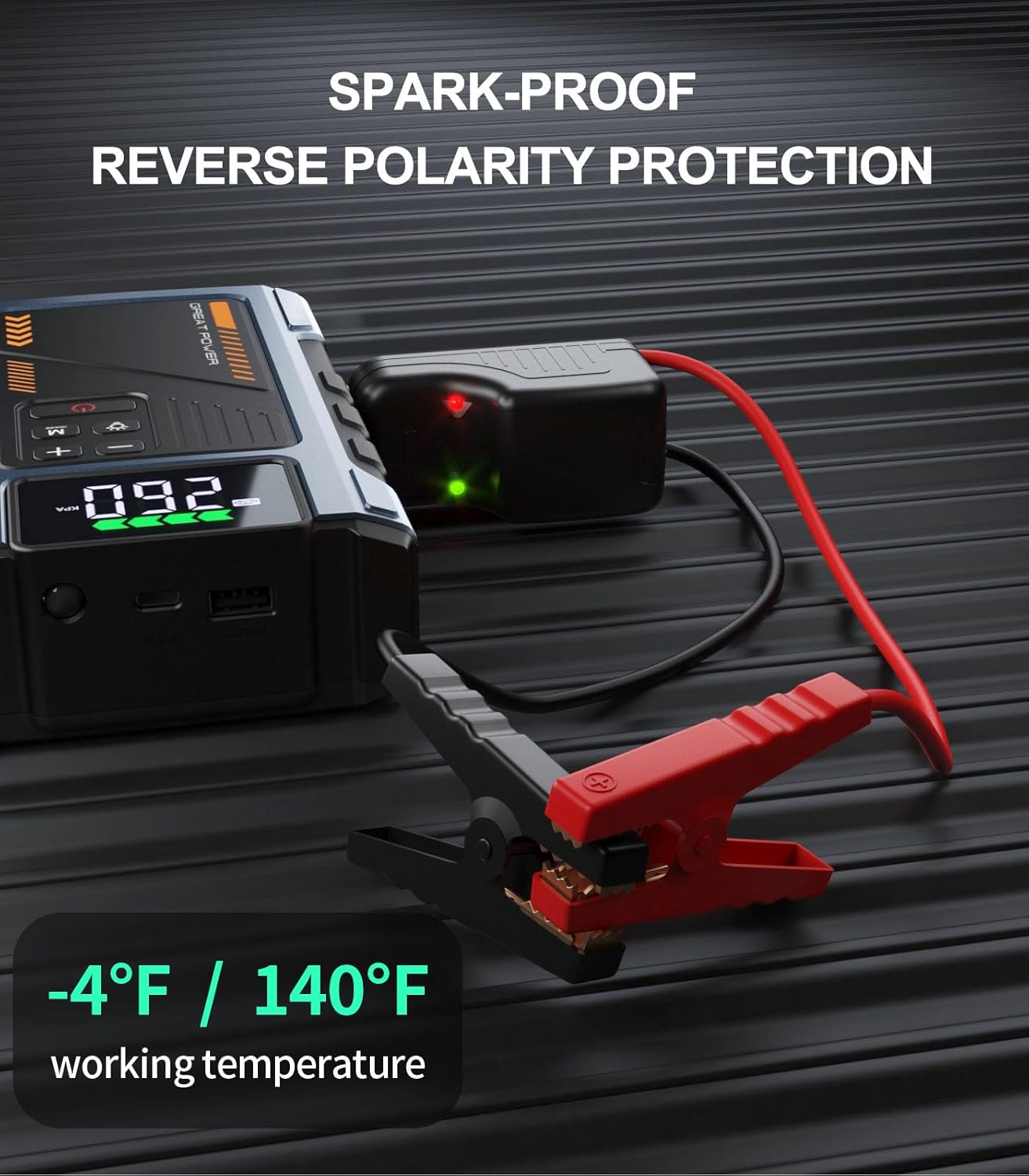 Car Battery Charger Jump Starter with Air Compressor, 4000A Jumper Box for Car Battery Portable Booster Jump Pack, 12V Jumpstart Combo 150PSI Tire Inflator Air Pump(Up to 8.0L Gas/6.5L Diesel)