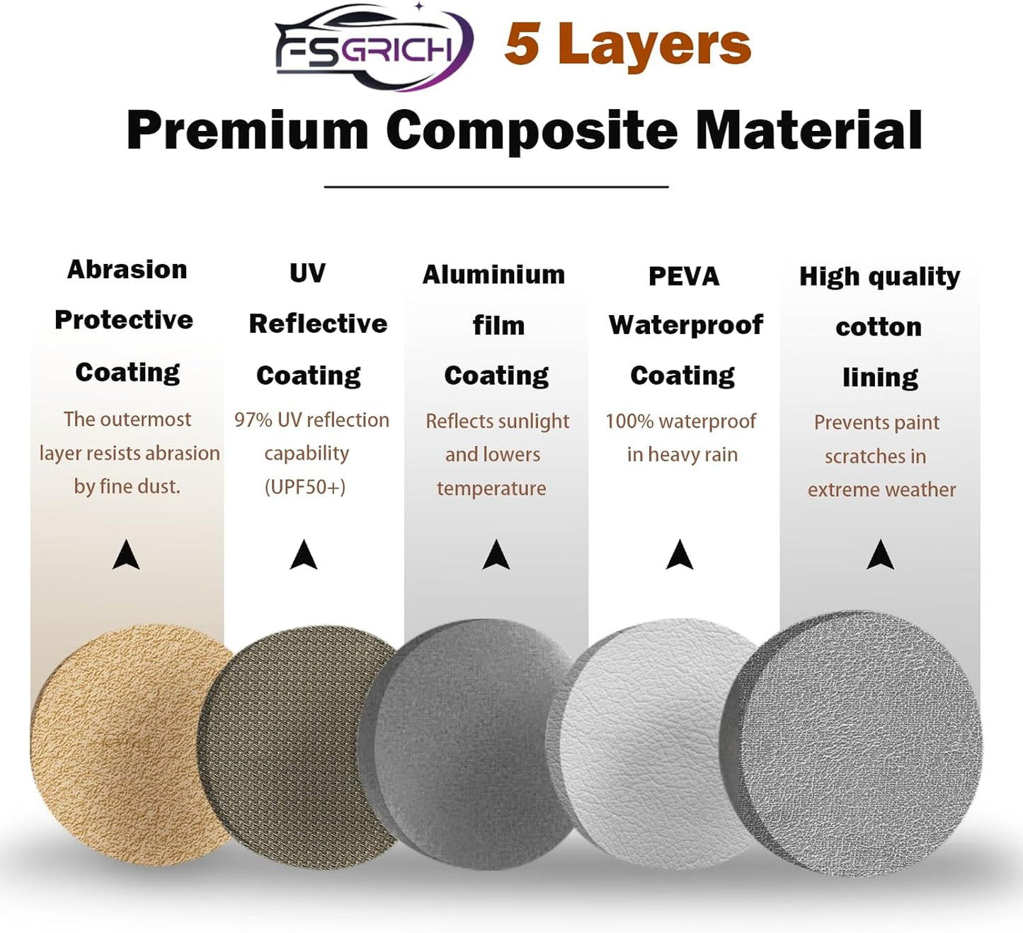 Car Cover Waterproof All Weather Compatible with Ford F150, Outdoor Anti-UV Sun Rain Protection Full Exterior Cover (Camel with Brown)