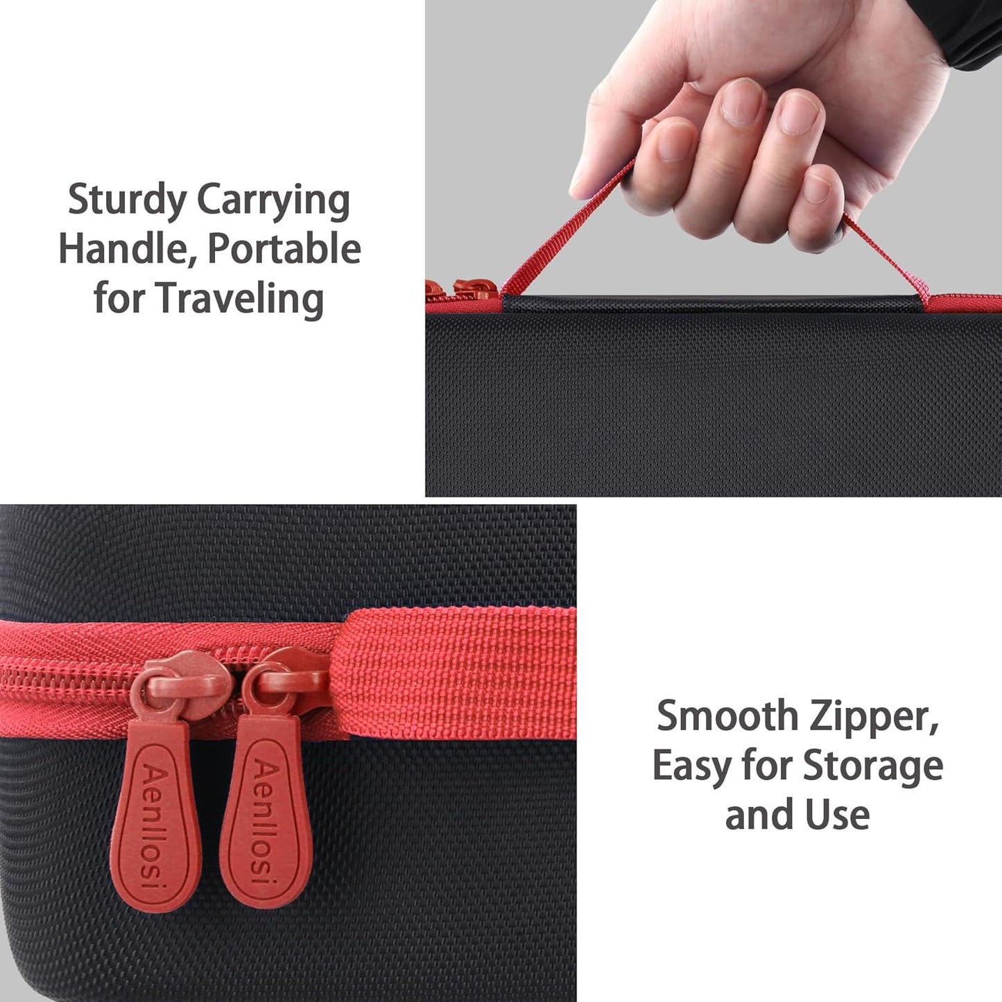 Aenllosi for HULKMAN Alpha85/Alpha85S/Alpha Pro Jump Starter Hard Carrying Case, Black+Red (Case Only)