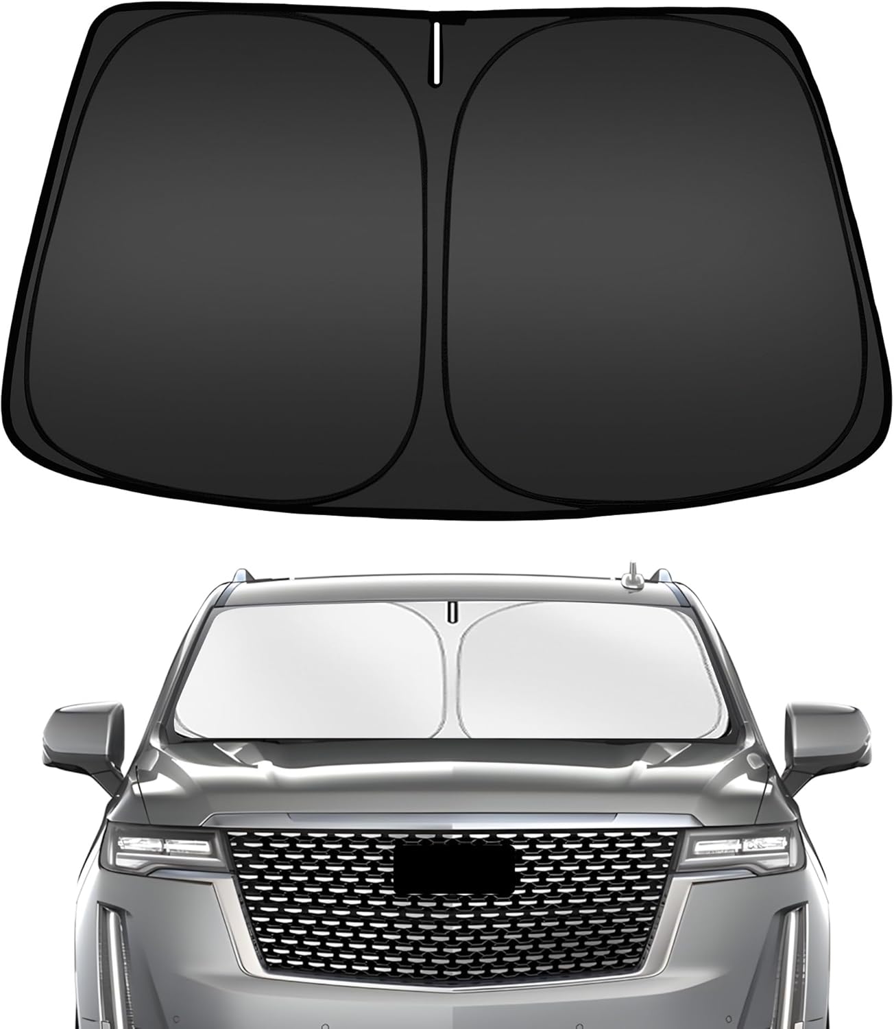 ARISMOTOR Windshield Sun Shade for Cadillac Escalade 2021-2025 2026, Custom Fit Foldable Front Window Sunshade Sun Visor Protector, Block UV Rays Keep Your Car Cooler