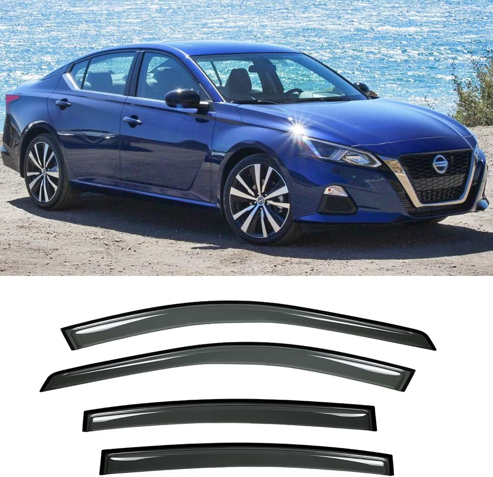 94205 Original Side Window Wind Deflector,4pc Outside Mount Style Nice Sun Rain Guards Set,Window Visors fit for 2019-2022 Nissan Altima Sedan