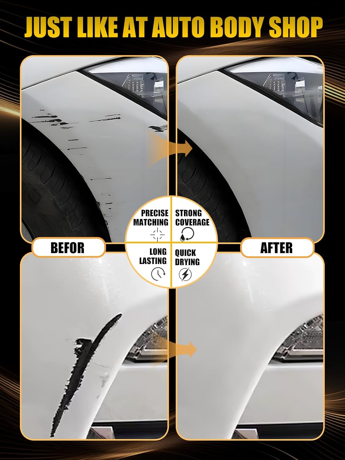 Pearl White Tricoat(QAB) Touch Up Paint Compatible with Nissan, Exact Match Car Paint Pen Automotive Scratch Repair Remover Kit Quick & Easy Solution for Vehile Chips and Nicks