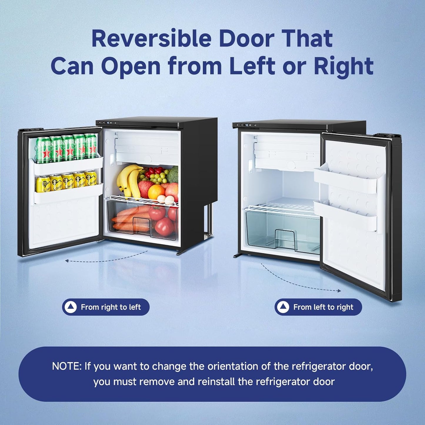 BODEGACOOLER 12 Volt Refrigerator, RV Refrigerator APP Control, 65L(2.3cu.ft.) RV Fridge Freezer, Car Refrigerator with Lock, (4℉-46℉) Travel Compressor Cooler 12/24V DC for Truck, RV, Camping