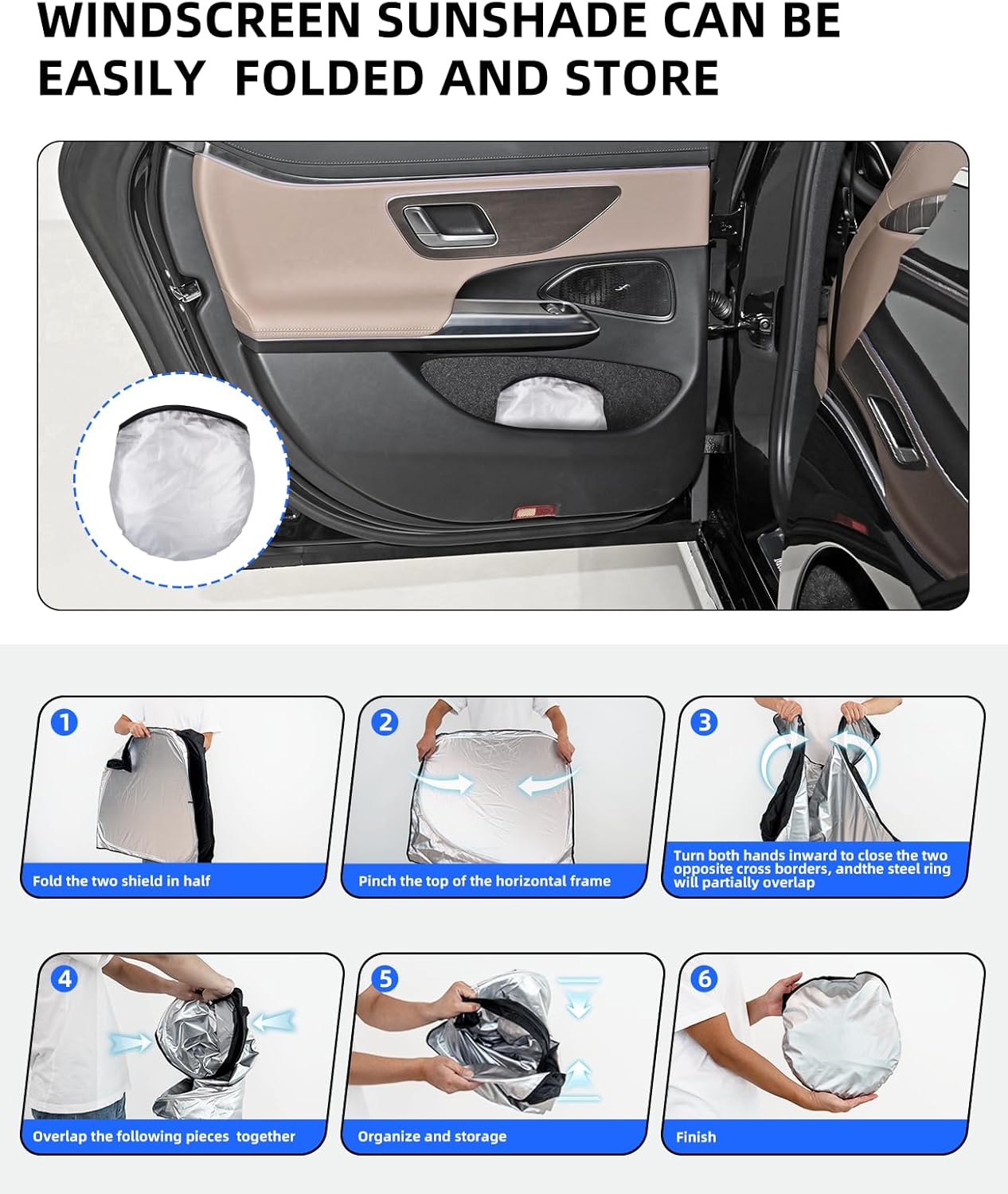 for Ford Explorer 2024 Windshield Sun Shade Window Sunshade fit for Ford Explorer 2023 2022 2021 2020 Thicken 4-Layer Windshield Cover Sun Visor Protector Block UV Rays Car Accessories