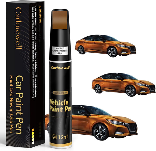 Monarch Orange Metallic(EBB) Touch Up Paint Compatible with Nissan, Exact Match Car Paint Pen Automotive Scratch Repair Remover Kit Quick & Easy Solution for Vehile Chips and Nicks