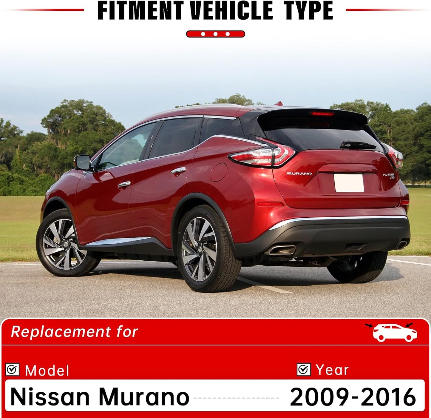 Windshield Wiper Blades Replacement for 2009-2016 Nissan Murano Original Factory Quality Front Rear Wipers Blade Set for My Car - 26" 16" 12" (Pack of 3)