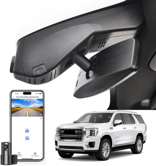 Front 4K & Rear 1080P Dash Cam Custom fit for GMC Yukon, Yukon XL 2021-2022 (Model B), SLE SLT AT4 Denali, Integrated OEM Look, UHD 2160P Video, G-Sensor, Loop Recording, 128GB Card