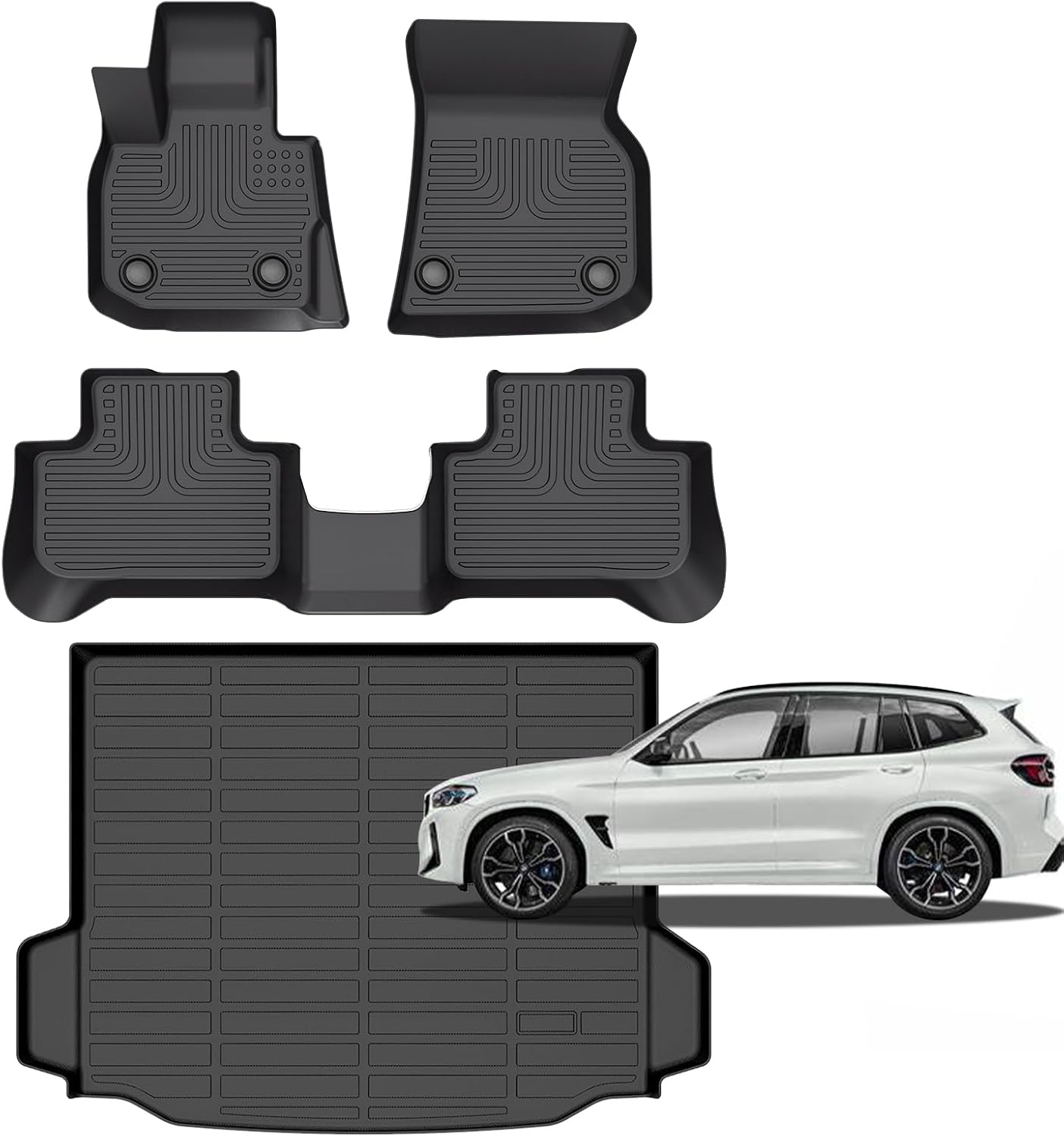 for BMW X3 Floor Mats 2024 2023 2022 2021 2020 2019 2018(Only Fit Models with X3 Spare Tire),Car Mats for BMW X3 G01/M40i/30i/M All Weather Car Mats Cargo Liner Accessories 2018-2024