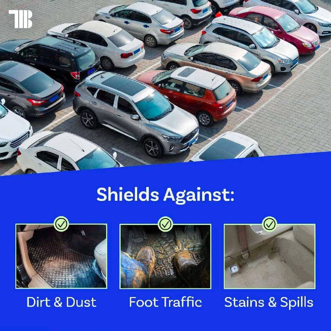 Auto Carpet Film, 24” Roll with 21” Perforation, 4 Mils Thick, Dealer Must Remove Protective Cover, Plastic Floor Mats for Car Carpet Protection, Made in USA (24" x 600' Roll)