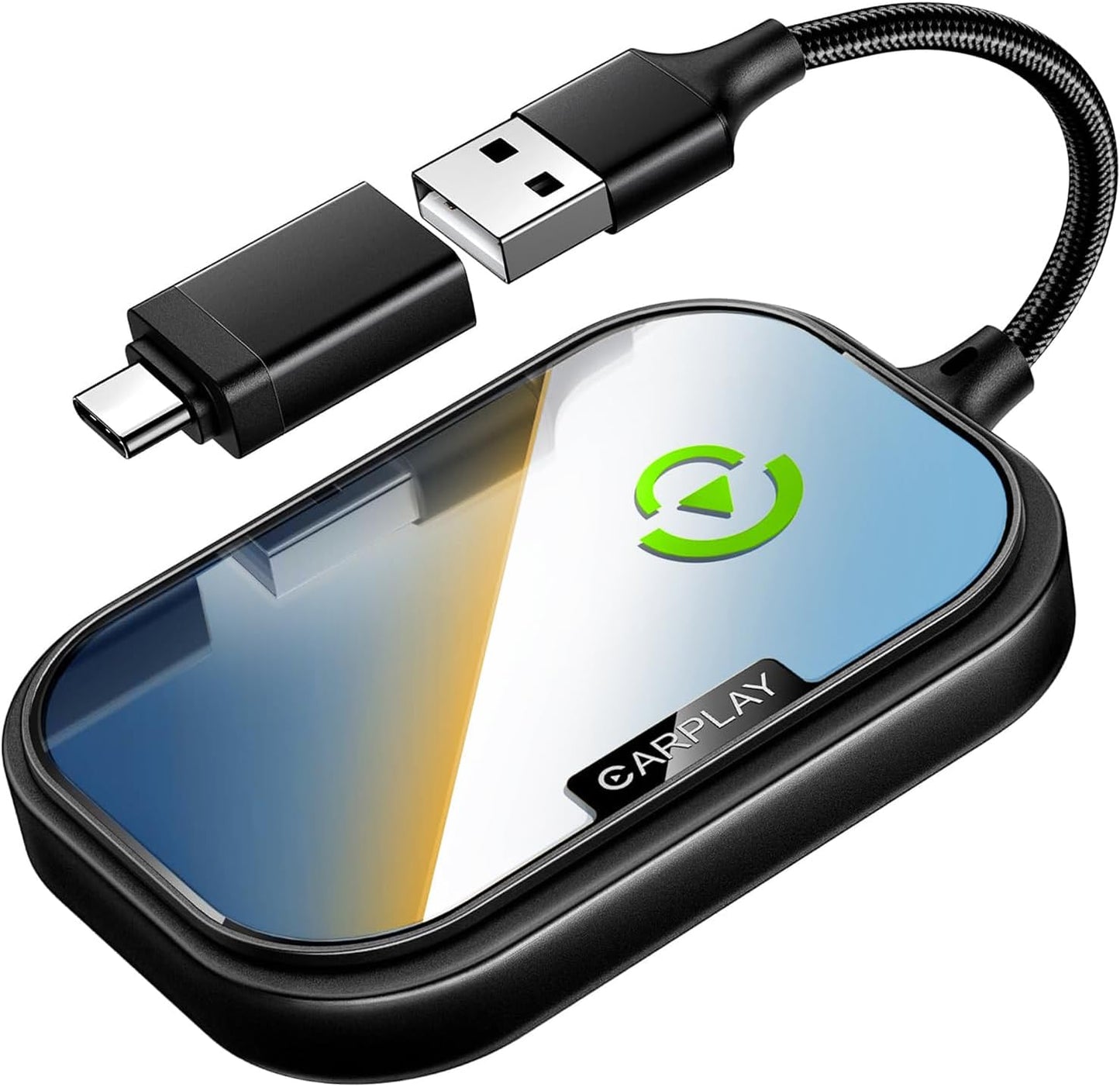 Wireless CarPlay Adapter for Apple iPhone, Converts Factory Wired CarPlay to Wireless CarPlay 2024 Upgrade Plug & Play Auto Connect for Cars from 2015 & iPhone iOS 10+ Black Not for Tesla & Andorid