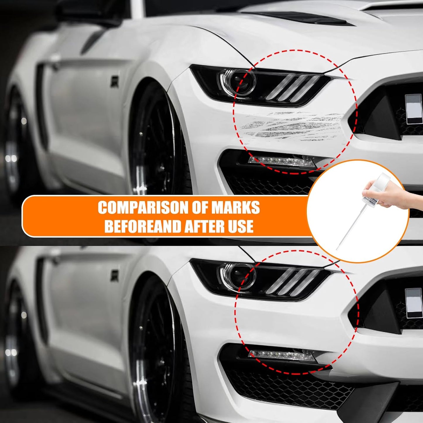 RR Ruby Red Metallic Tricoat Touch Up Paint for Ford, Car Paint Pen Scratch Repair Two-In-One Touch Up Paint, Premium Car Scratch Remover for Deep Scratches