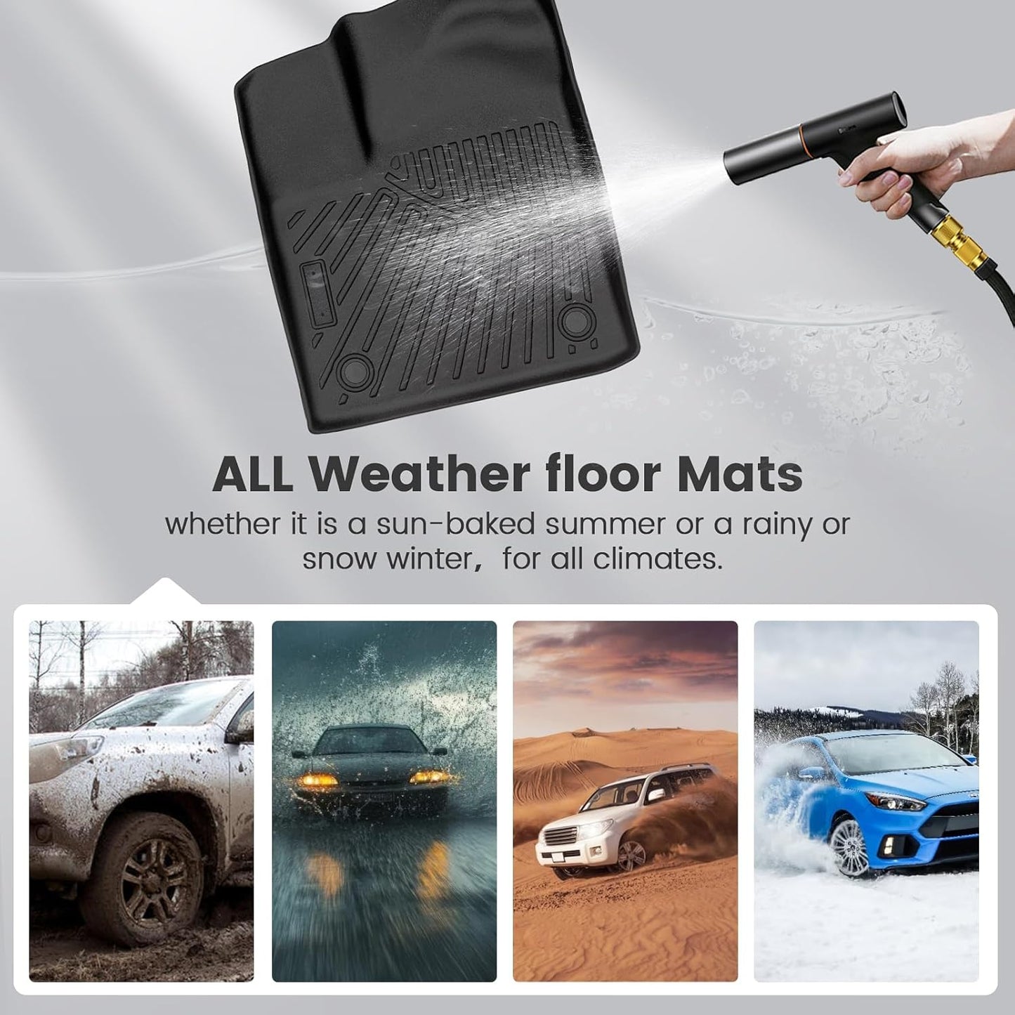KMF Custom Fit Floor Mats for BMW X3 2025 M50/30 xDrive Accessories,All Weather TPE Waterproof Car Floor Liners - Front & Rear 2 Row, Anti-Slip Deep Grooves Car Mats Full Set