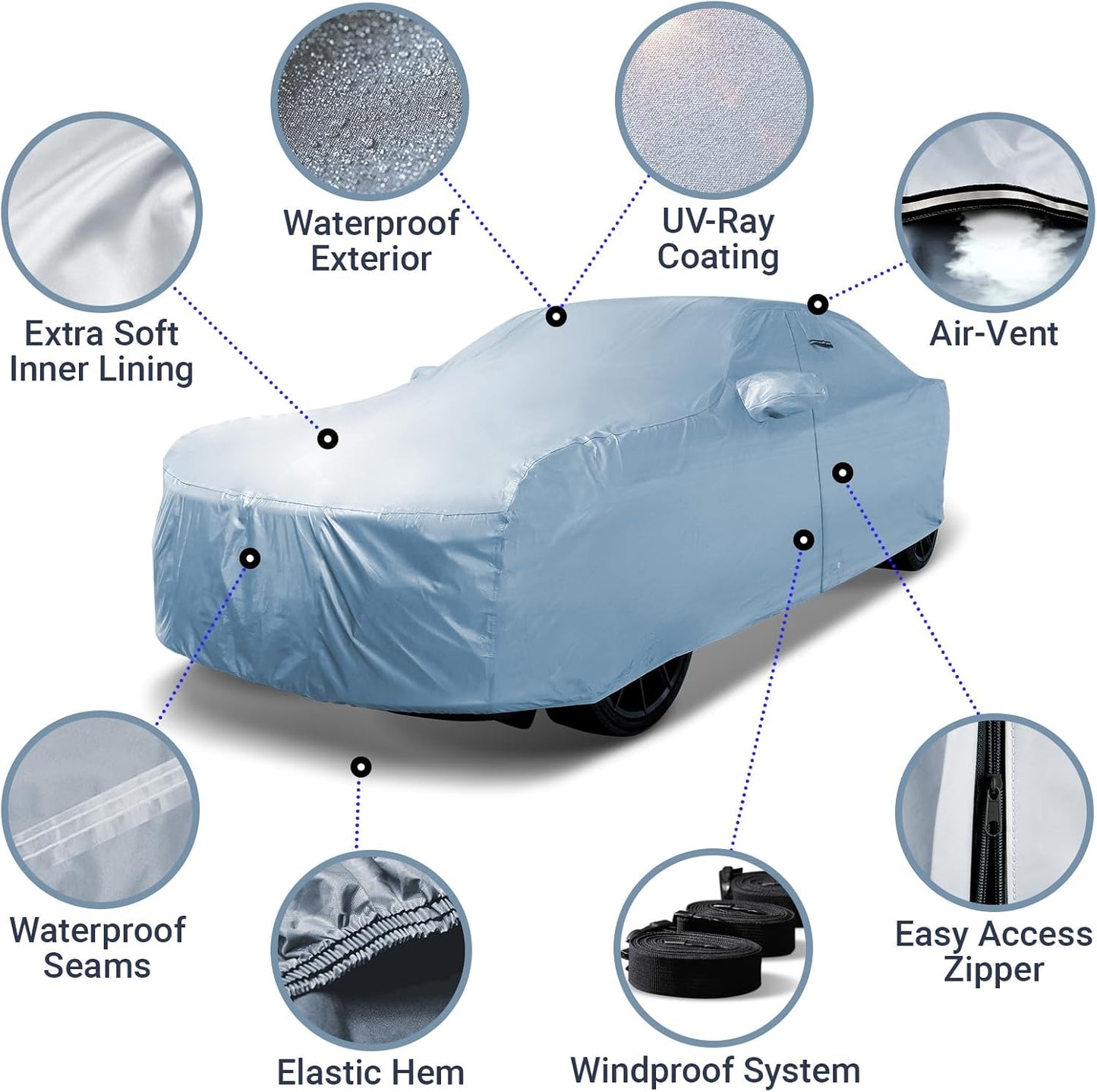 iCarCover Fits 1984-1996 Oldsmobile Cutlass Ciera Wagon Car Cover Automobiles Form-Fit Padded Full Exterior Waterproof Automobiles Protection Covers