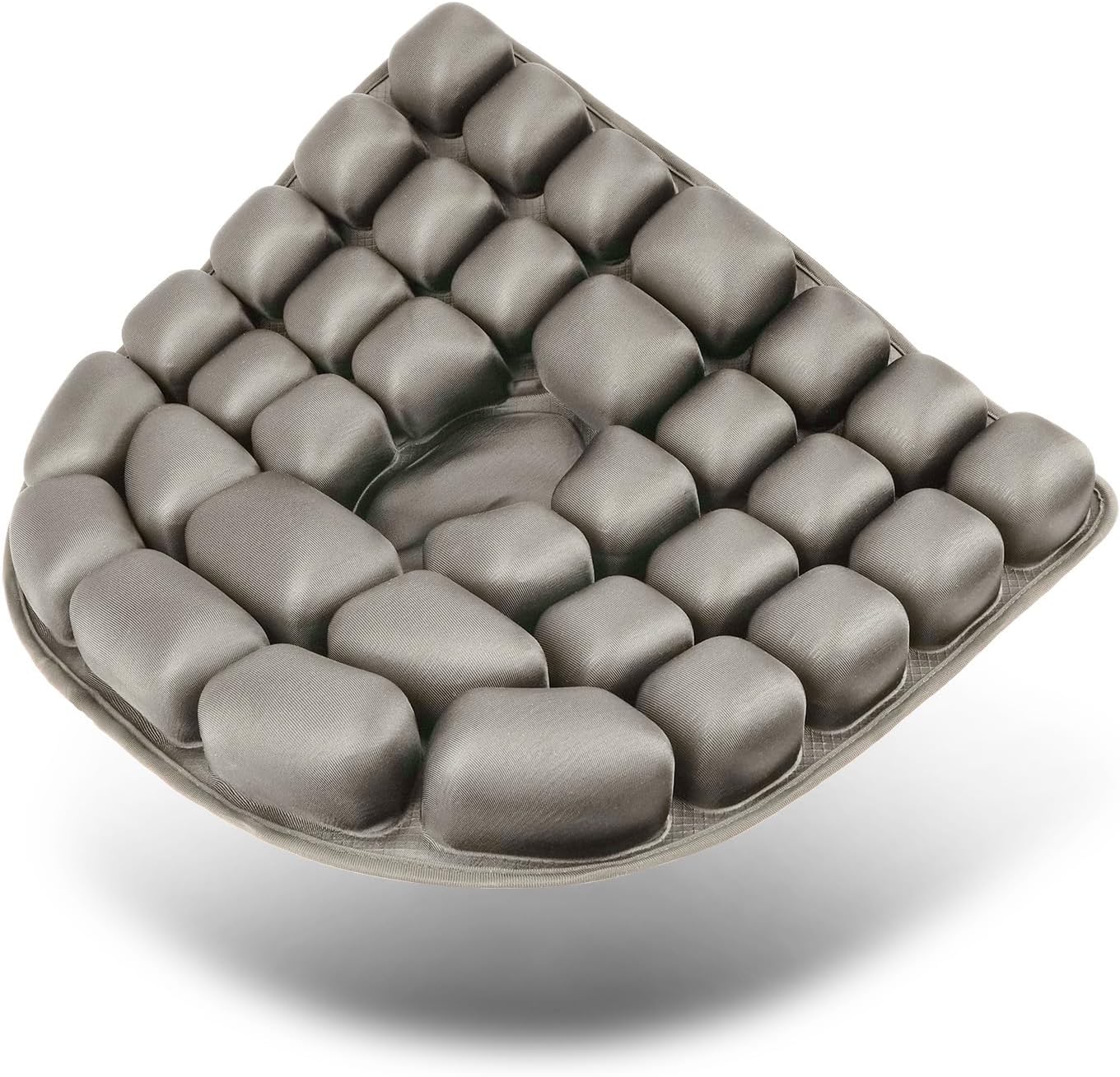 Travel Seat Cushion, 3D Air Inflatable Pressure Relief Cushion for Hemorrhoid and Tailbone Pain Relief, Optimal Support for Long Sitting in Car, Air Travel, Office Chairs, Home Living (Grey)