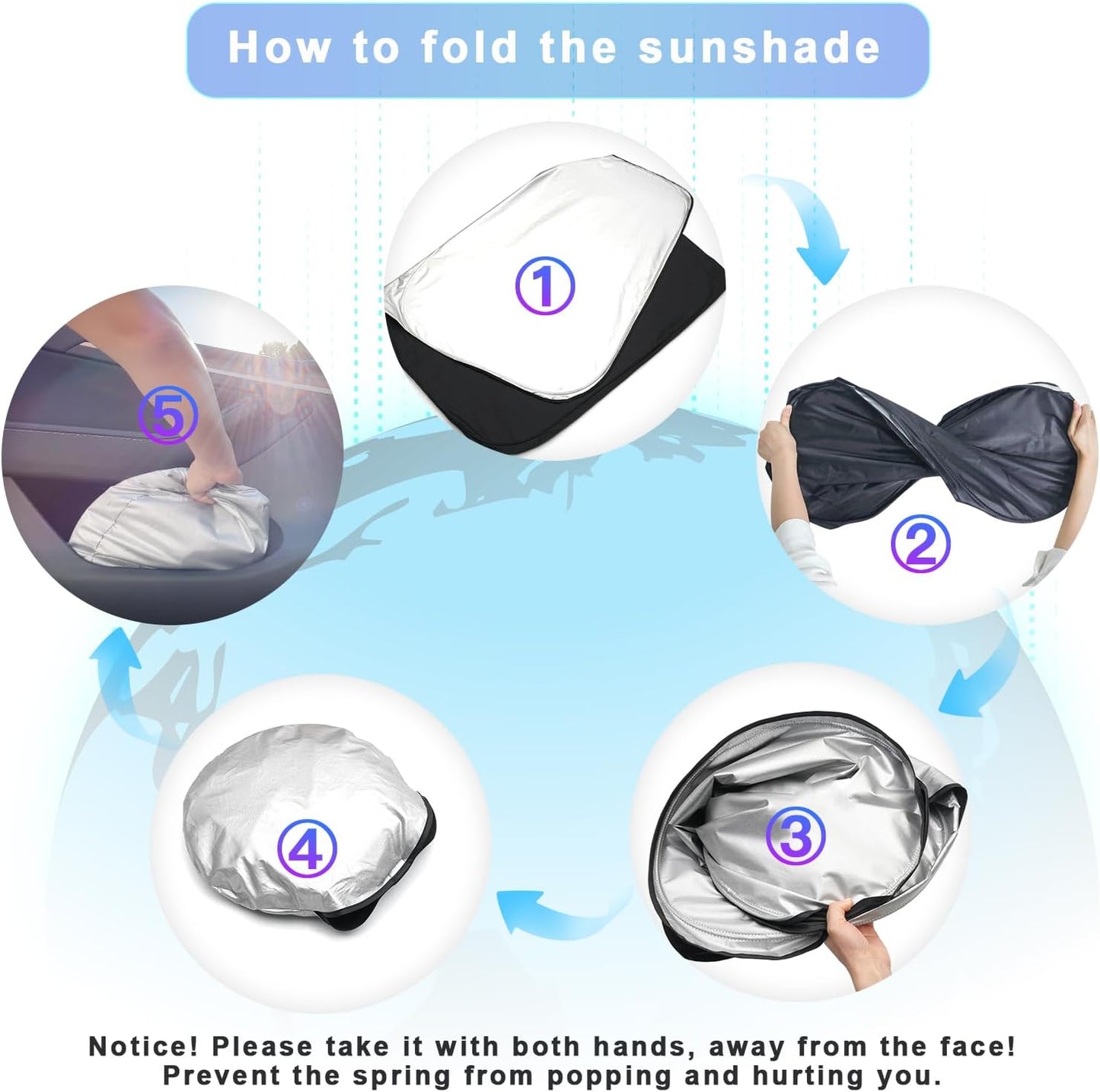 SXCY for 2025 Chevrolet Equinox [Gas] Windshield Sunshade [Not for EV] for Chevy Equinox 2025 Accessories 2025 Chevy Equinox Sunshade Foldable Sun Shield 2025 Chevy Equinox Sun Shade Block UV Rays